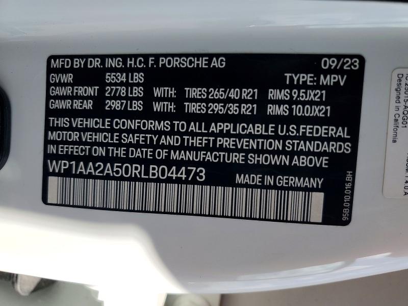 2024 Porsche Macan მანქანა იყიდება აუქციონზე, vin: WP1AA2A50RLB04473, აუქციონის ნომერი: 72554346