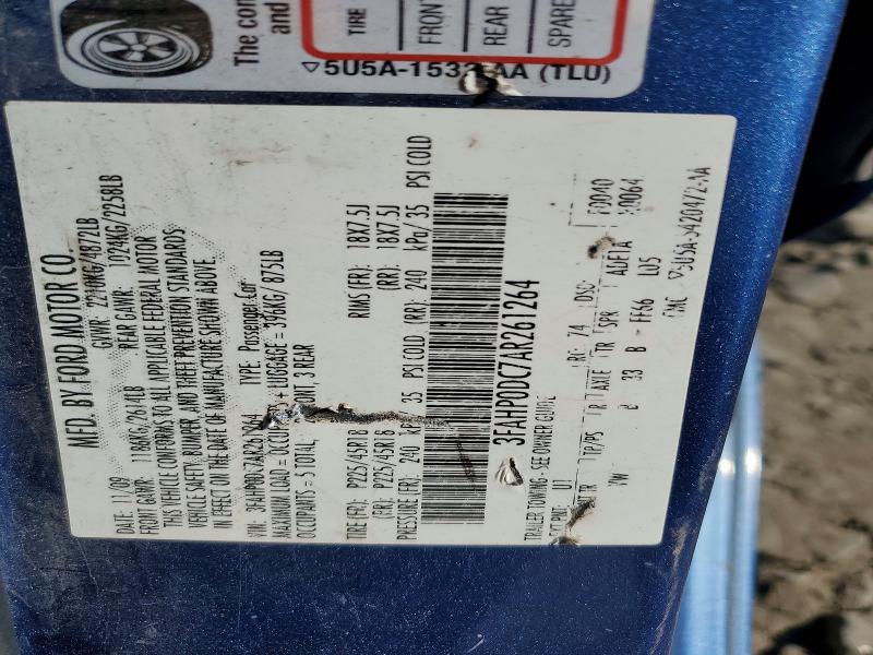 Продаж на аукціоні авто 2010 Ford Fusion, vin: 3FAHP0DC7AR261264, номер лоту: 71752826