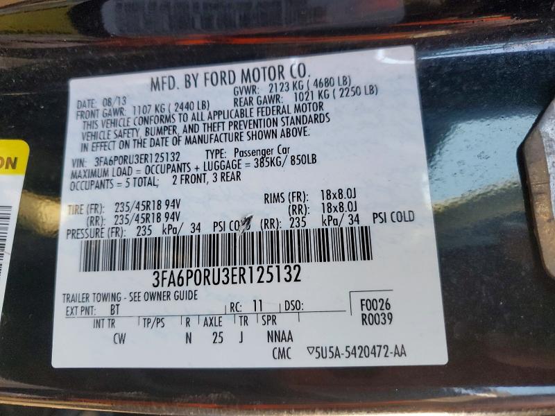 Продажа на аукционе авто 2014 Ford Fusion, vin: 3FA6P0RU3ER125132, номер лота: 71423596
