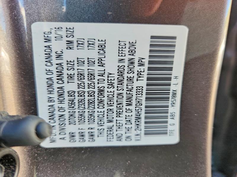 72045556 :رقم المزاد ، 2HKRM4H57GH713333 vin ، 2016 Honda Cr-v مزاد بيع