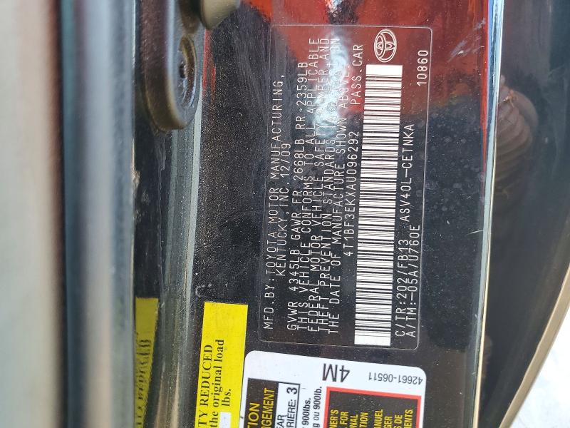 Продажа на аукционе авто 2010 Toyota Camry, vin: 4T1BF3EKXAU096292, номер лота: 71774876