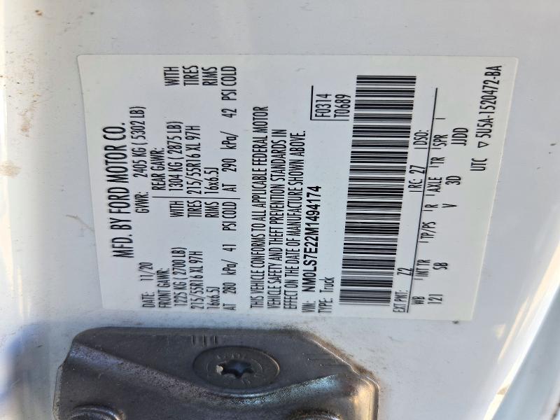 Продаж на аукціоні авто 2021 Ford Transit Connect, vin: NM0LS7E22M1494174, номер лоту: 72461256