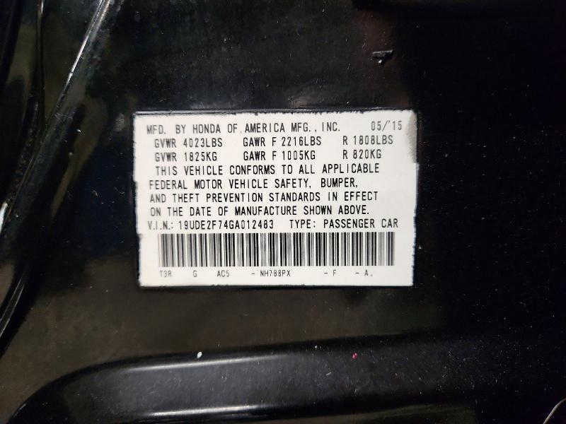73172496 :رقم المزاد ، 19UDE2F74GA012483 vin ، 2016 Acura Ilx مزاد بيع