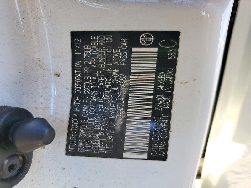 Aukcja sprzedaży 2013 Toyota Prius, vin: JTDKN3DU4D5564882, numer aukcji: 71773236