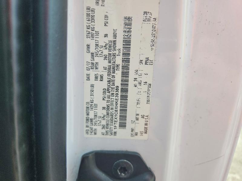 71347756 :رقم المزاد ، 1FTEX1C8XHKE39389 vin ، 2017 Ford F150 مزاد بيع