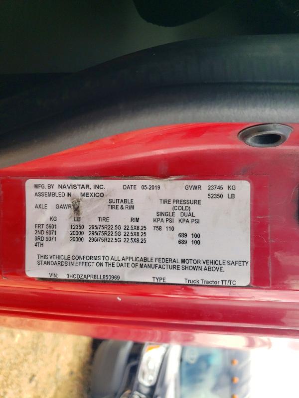 Продаж на аукціоні авто 2020 International Lt625, vin: 3HCDZAPR8LL850969, номер лоту: 72340606