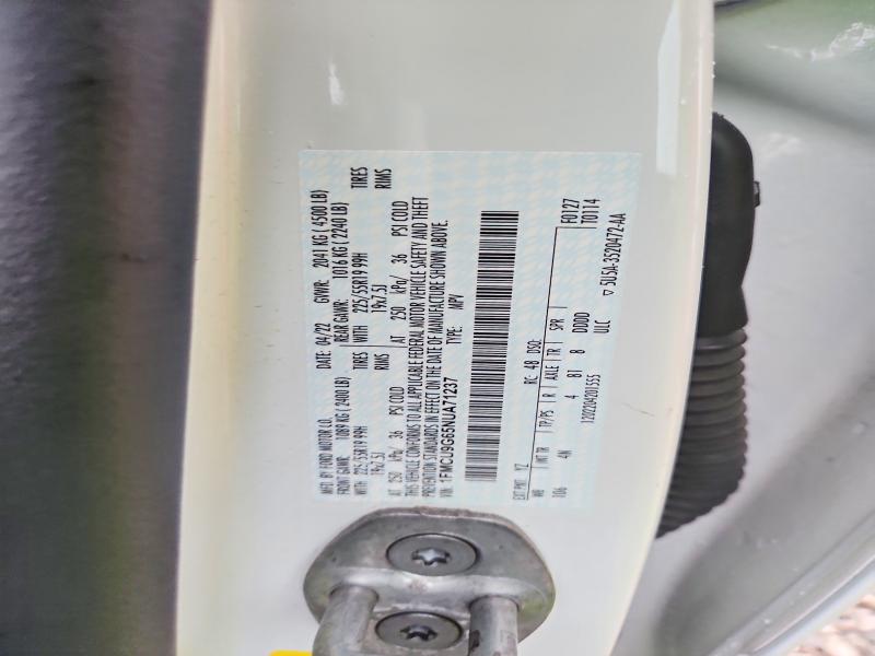 Продаж на аукціоні авто 2022 Ford Escape, vin: 1FMCU9G65NUA71237, номер лоту: 71236696