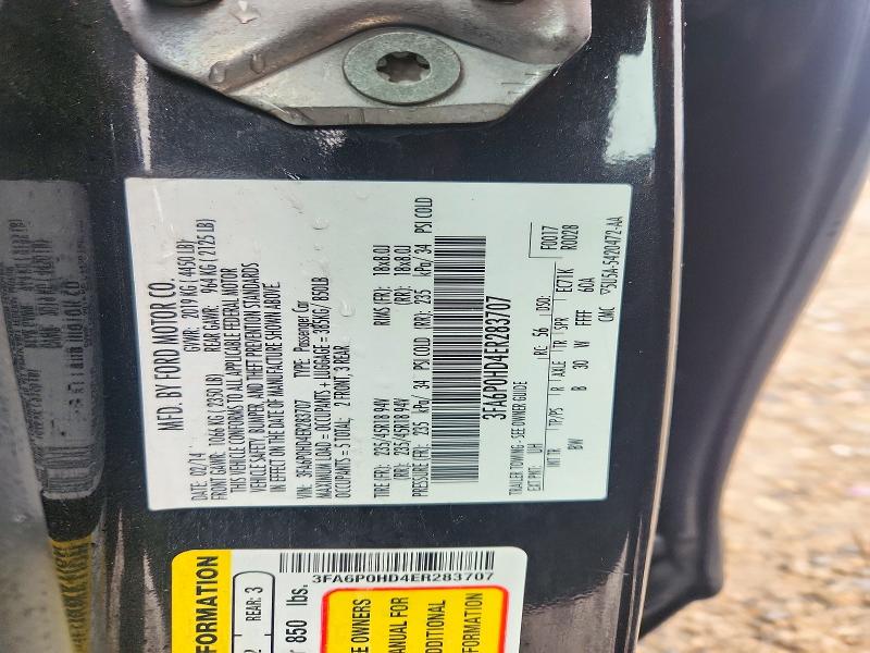 Продаж на аукціоні авто 2014 Ford Fusion, vin: 3FA6P0HD4ER283707, номер лоту: 72791496