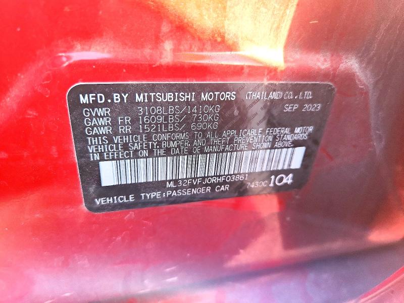 Продажа на аукционе авто 2024 Mitsubishi Mirage, vin: ML32FVFJ0RHF03861, номер лота: 71812756
