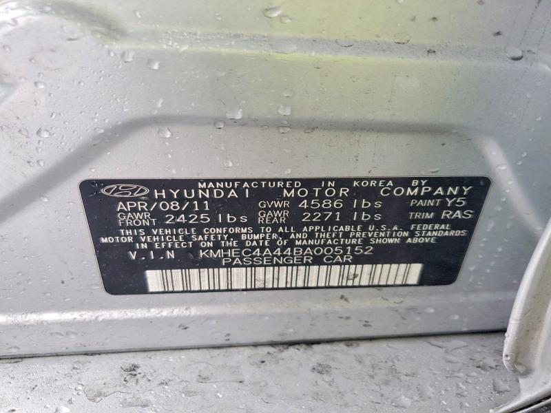 Auction sale of the 2011 Hyundai Sonata, vin: KMHEC4A44BA005152, lot number: 71912866