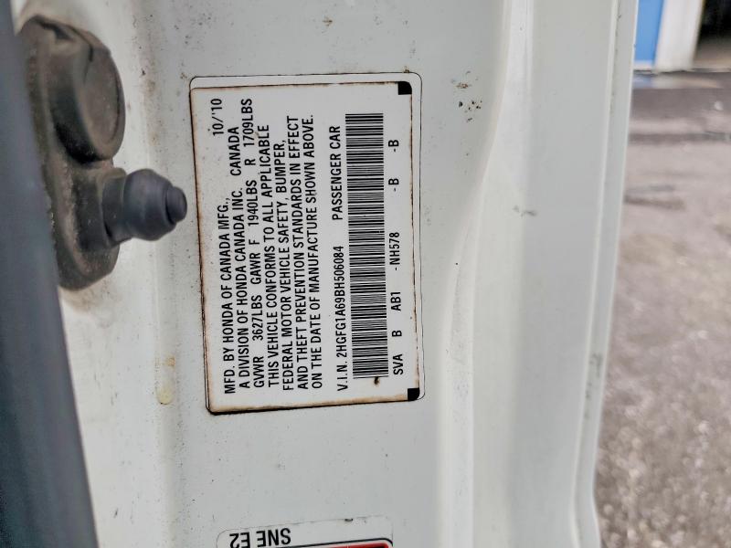 71820176 :رقم المزاد ، 2HGFG1A69BH506084 vin ، 2011 Honda Civic مزاد بيع