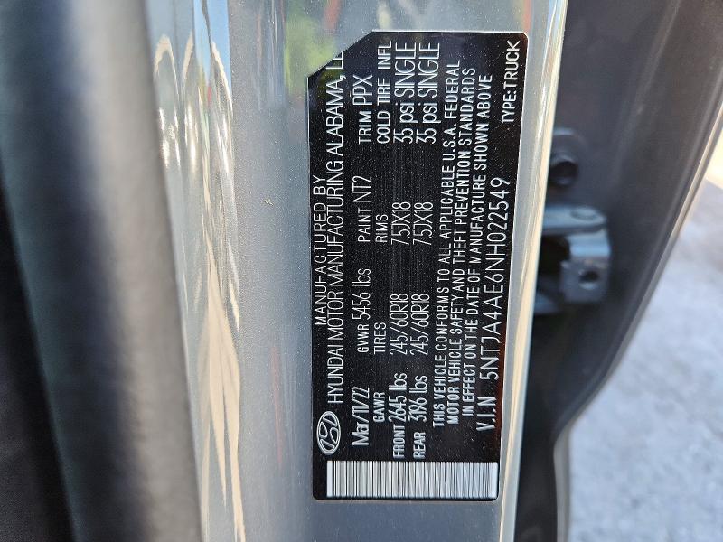 2022 Hyundai Santa Cruz მანქანა იყიდება აუქციონზე, vin: 5NTJA4AE6NH022549, აუქციონის ნომერი: 72188566