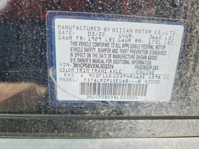 Продаж на аукціоні авто 2022 Nissan Kicks, vin: 3N1CP5BVXNL503224, номер лоту: 71385466