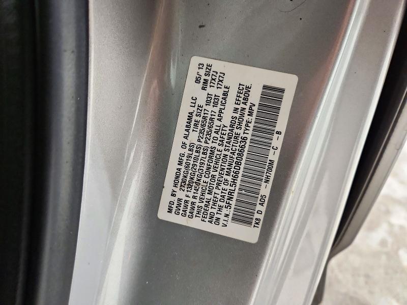 72879626 :رقم المزاد ، 5FNRL5H66DB086636 vin ، 2013 Honda Odyssey مزاد بيع