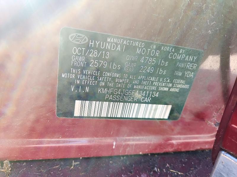 71847396 :رقم المزاد ، KMHFG4JG6EA341134 vin ، 2014 Hyundai Azera مزاد بيع