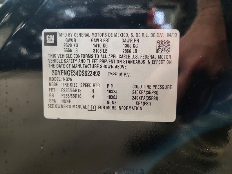 71426526 :رقم المزاد ، 3GYFNGE34DS623492 vin ، 2013 Cadillac Srx مزاد بيع