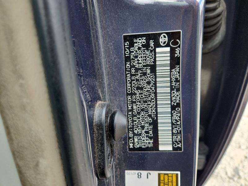 Auction sale of the 2015 Toyota Prius, vin: JTDKN3DU9F0479231, lot number: 71394246
