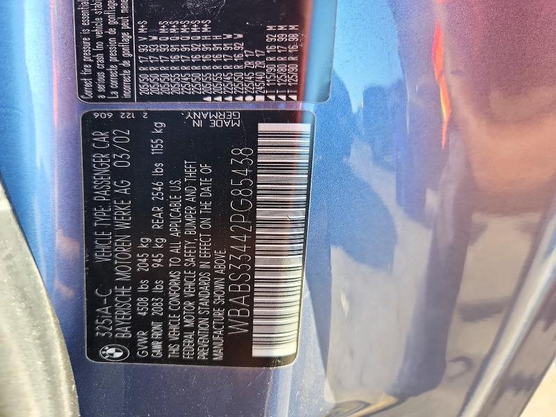 Продаж на аукціоні авто 2002 Bmw 325, vin: WBABS33442PG85438, номер лоту: 73410106