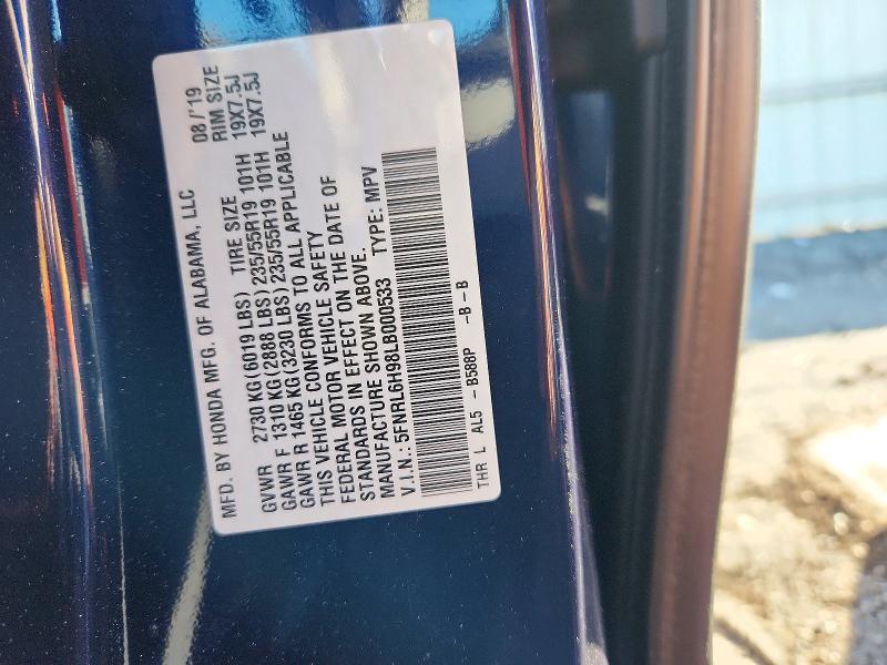 Aukcja sprzedaży 2020 Honda Odyssey, vin: 5FNRL6H98LB000533, numer aukcji: 72174376