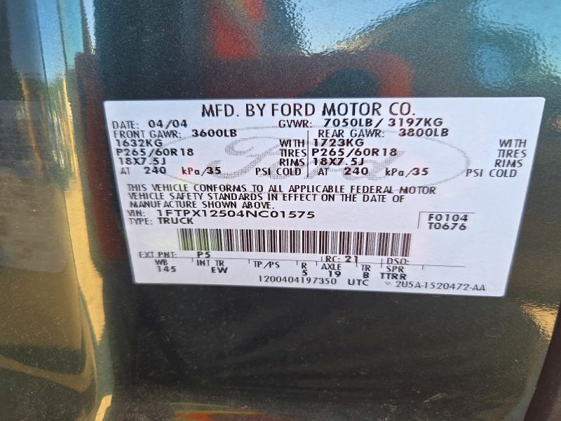 Продаж на аукціоні авто 2004 Ford F150, vin: 1FTPX12504NC01575, номер лоту: 73729916