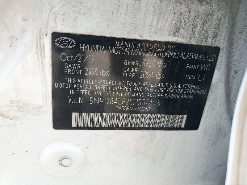 2020 Hyundai Elantra მანქანა იყიდება აუქციონზე, vin: 5NPD84LF2LH557498, აუქციონის ნომერი: 71871756