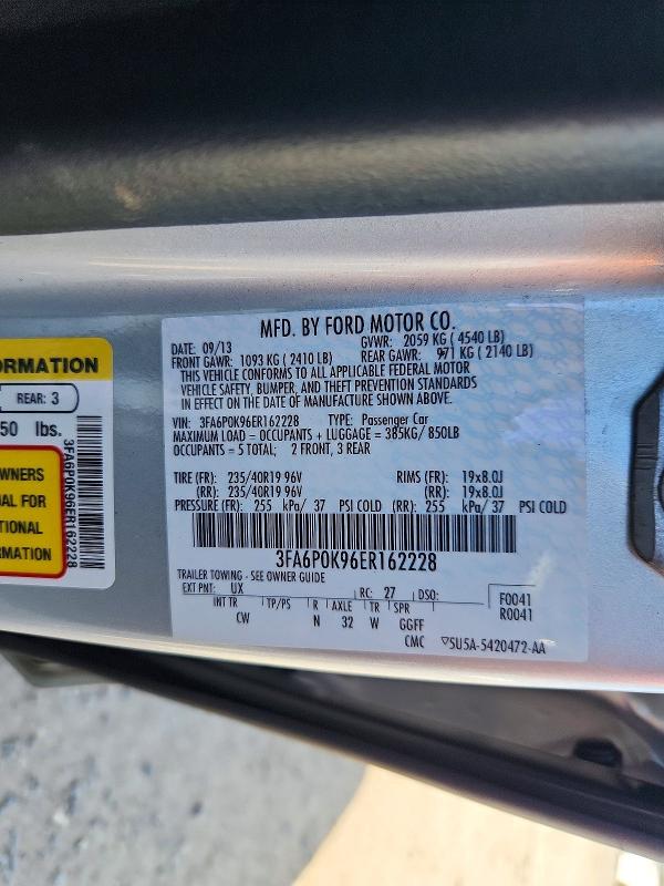 Продажа на аукционе авто 2014 Ford Fusion, vin: 3FA6P0K96ER162228, номер лота: 70706896