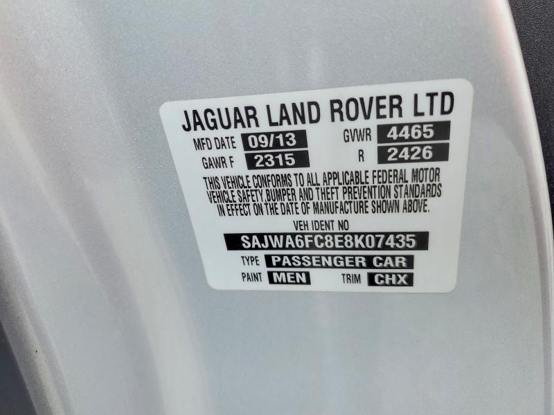 2014 Jaguar F-type მანქანა იყიდება აუქციონზე, vin: SAJWA6FC8E8K07435, აუქციონის ნომერი: 71576406