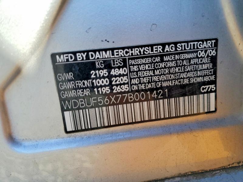 Продаж на аукціоні авто 2007 Mercedes-benz E, vin: WDBUF56X77B001421, номер лоту: 71573506