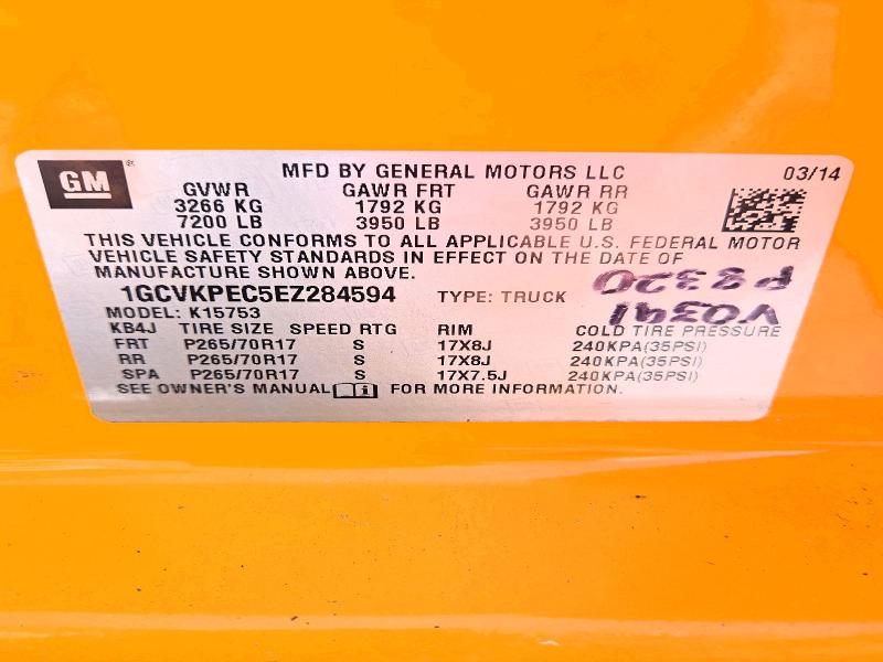 Продаж на аукціоні авто 2014 Chevrolet Silverado, vin: 1GCVKPEC5EZ284594, номер лоту: 71864246