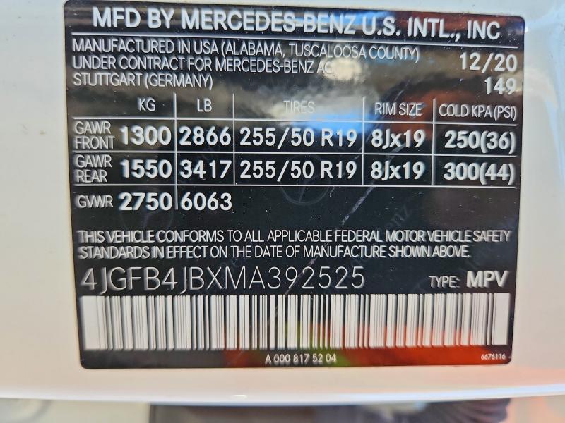 Продажа на аукционе авто 2021 Mercedes-benz Gle, vin: 4JGFB4JBXMA392525, номер лота: 71394026