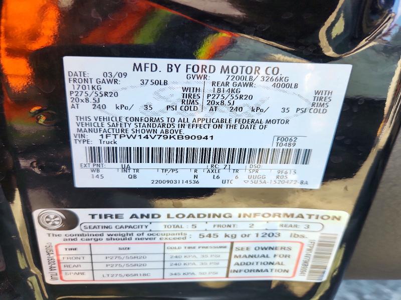 Продаж на аукціоні авто 2009 Ford F150, vin: 1FTPW14V79KB90941, номер лоту: 72346056