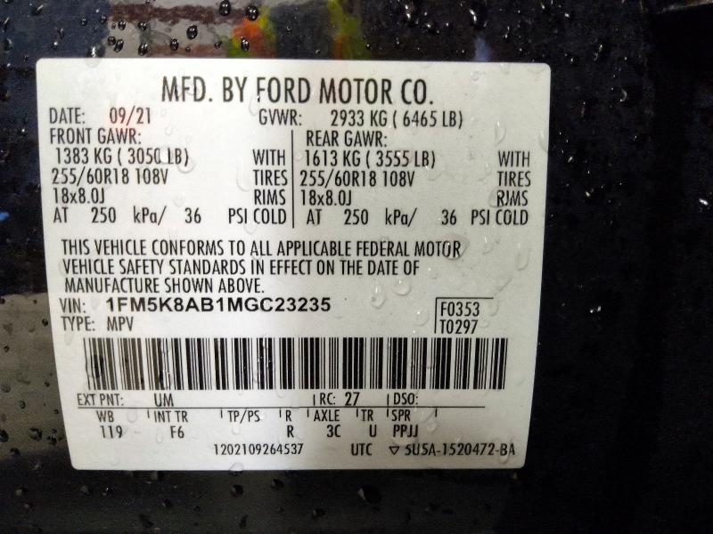 Продаж на аукціоні авто 2021 Ford Explorer, vin: 1FM5K8AB1MGC23235, номер лоту: 71596336
