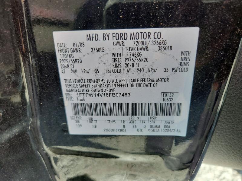 Продажа на аукционе авто 2008 Ford F150, vin: 1FTPW14V18FB07463, номер лота: 71541936