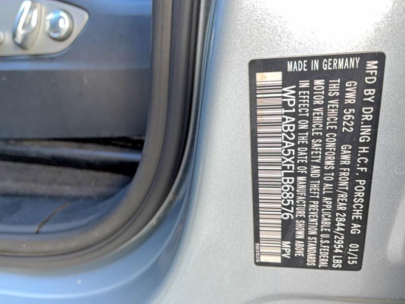 Auction sale of the 2015 Porsche Macan, vin: WP1AB2A5XFLB68576, lot number: 72039216