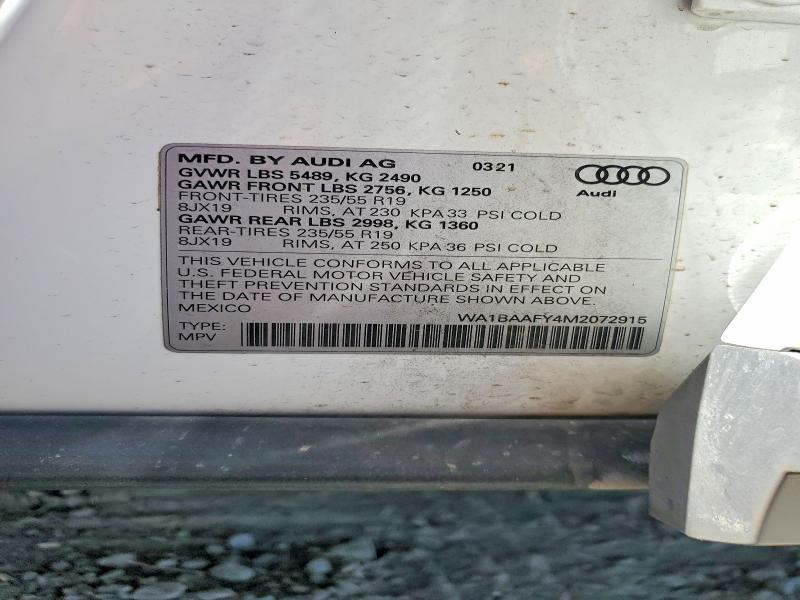 Продажа на аукционе авто 2021 Audi Q5, vin: WA1BAAFY4M2072915, номер лота: 70741956