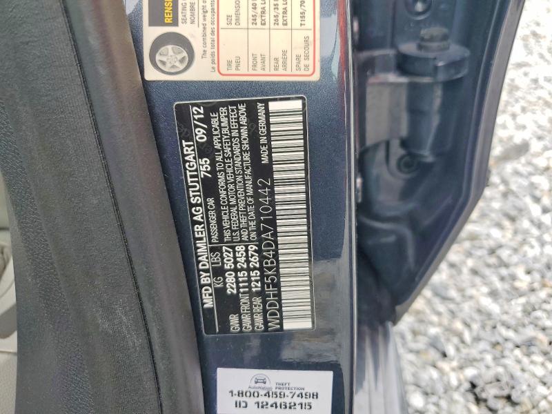 2013 Mercedes-benz E მანქანა იყიდება აუქციონზე, vin: WDDHF5KB4DA710442, აუქციონის ნომერი: 71639786