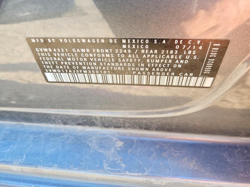 Aukcja sprzedaży 2015 Volkswagen Jetta, vin: 3VWD17AJ3FM350191, numer aukcji: 71435156