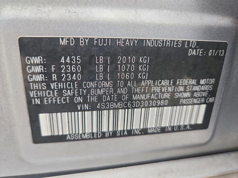 Продаж на аукціоні авто 2013 Subaru Legacy, vin: 4S3BMBC63D3030980, номер лоту: 71817986