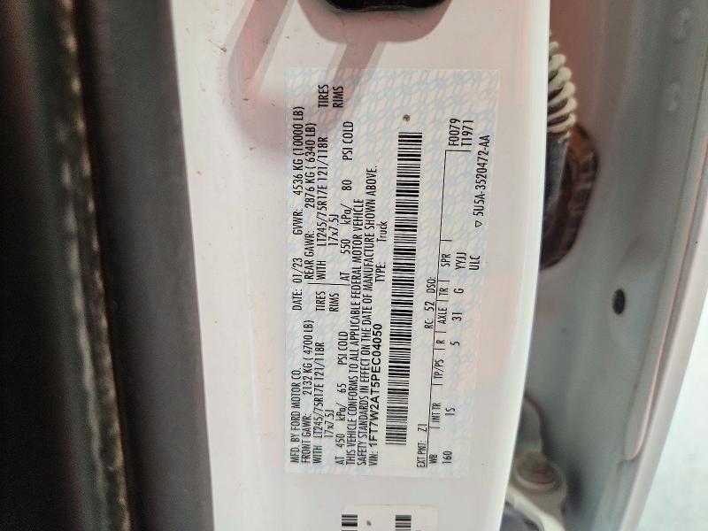 2023 Ford F250 მანქანა იყიდება აუქციონზე, vin: 1FT7W2AT5PEC04050, აუქციონის ნომერი: 73490486