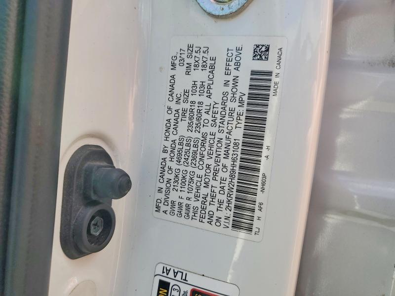 70675486 :رقم المزاد ، 2HKRW2H89HH631081 vin ، 2017 Honda Cr-v مزاد بيع