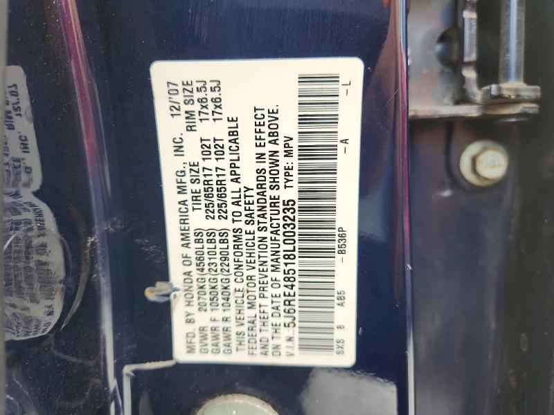 Auction sale of the 2008 Honda Cr-v, vin: 5J6RE48518L003235, lot number: 71200126