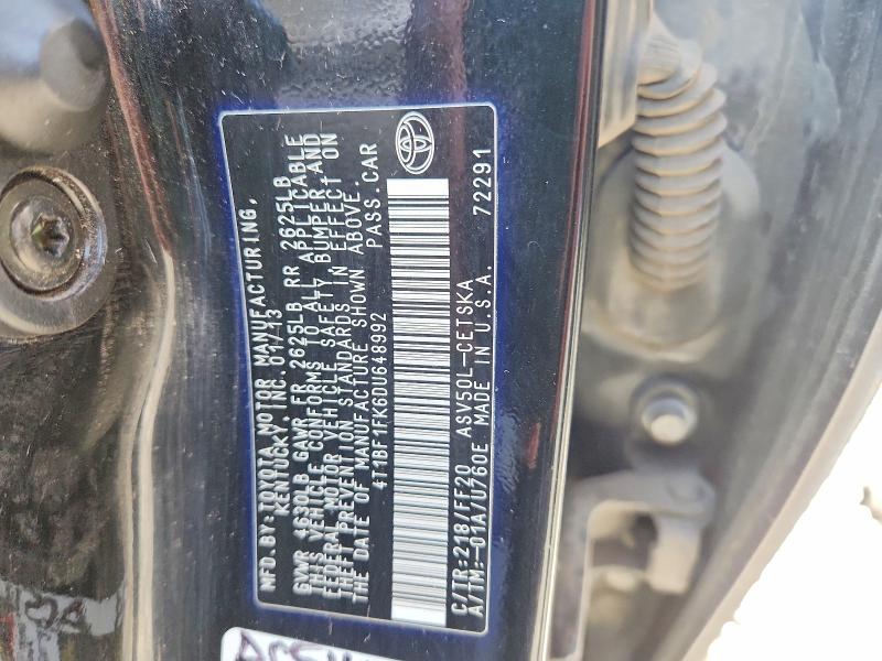 2013 Toyota Camry მანქანა იყიდება აუქციონზე, vin: 4T1BF1FK6DU648992, აუქციონის ნომერი: 71203956