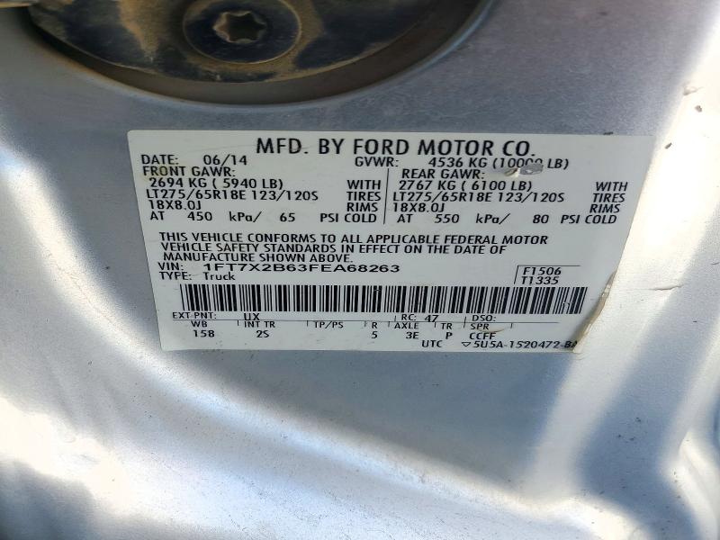 2015 Ford F250 მანქანა იყიდება აუქციონზე, vin: 1FT7X2B63FEA68263, აუქციონის ნომერი: 72321806