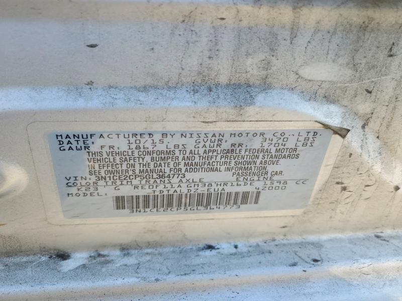 Продаж на аукціоні авто 2016 Nissan Versa Note, vin: 3N1CE2CP5GL364773, номер лоту: 71760996