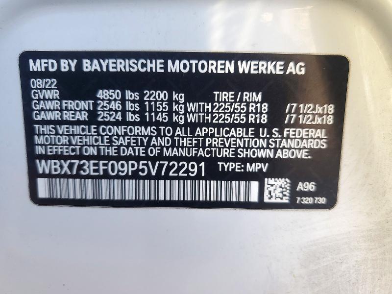 72566996 :رقم المزاد ، WBX73EF09P5V72291 vin ، 2023 Bmw X1 مزاد بيع