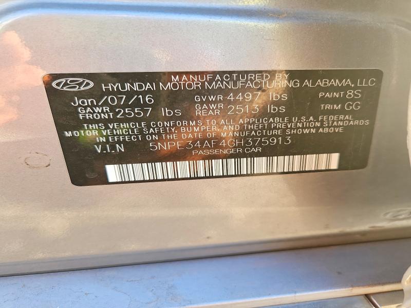 Продажа на аукционе авто 2016 Hyundai Sonata, vin: 5NPE34AF4GH375913, номер лота: 71427296