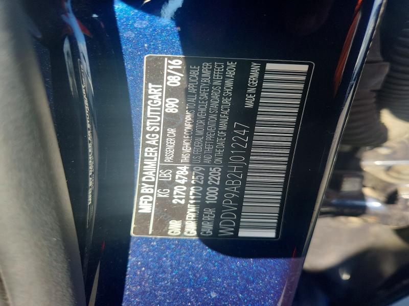 2017 Mercedes-benz B მანქანა იყიდება აუქციონზე, vin: WDDVP9AB2HJ012247, აუქციონის ნომერი: 74355596