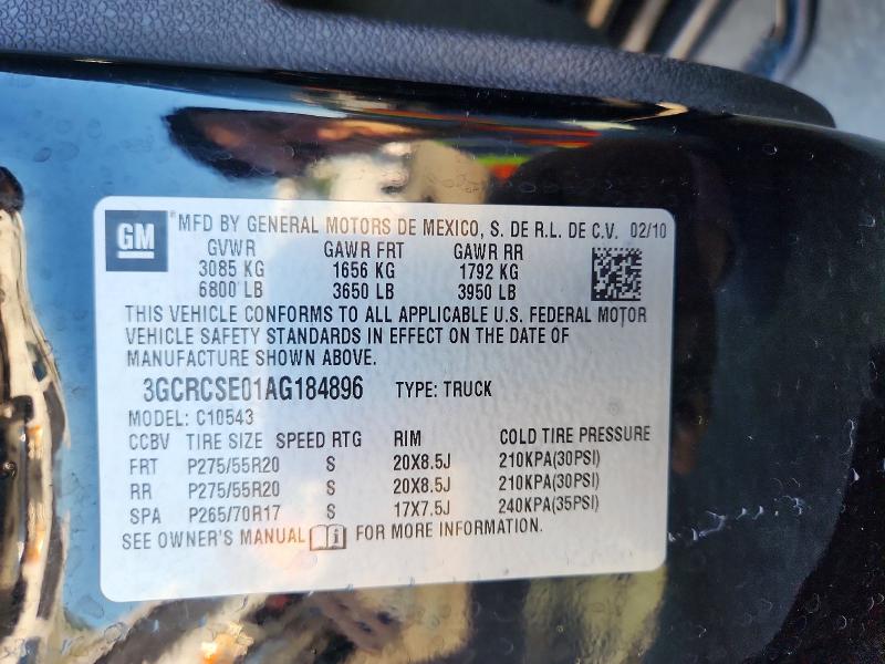 71450406 :رقم المزاد ، 3GCRCSE01AG184896 vin ، 2010 Chevrolet Silverado مزاد بيع