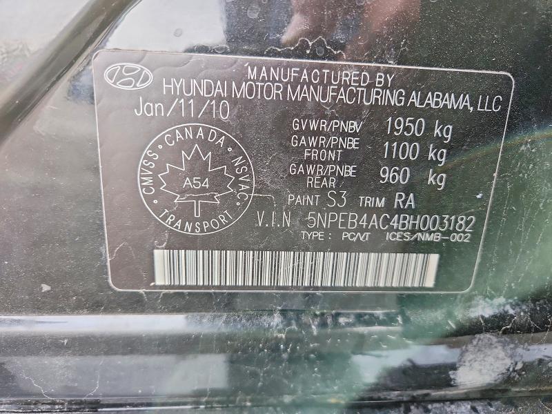 Продажа на аукционе авто 2011 Hyundai Sonata, vin: 5NPEB4AC4BH003182, номер лота: 70549086