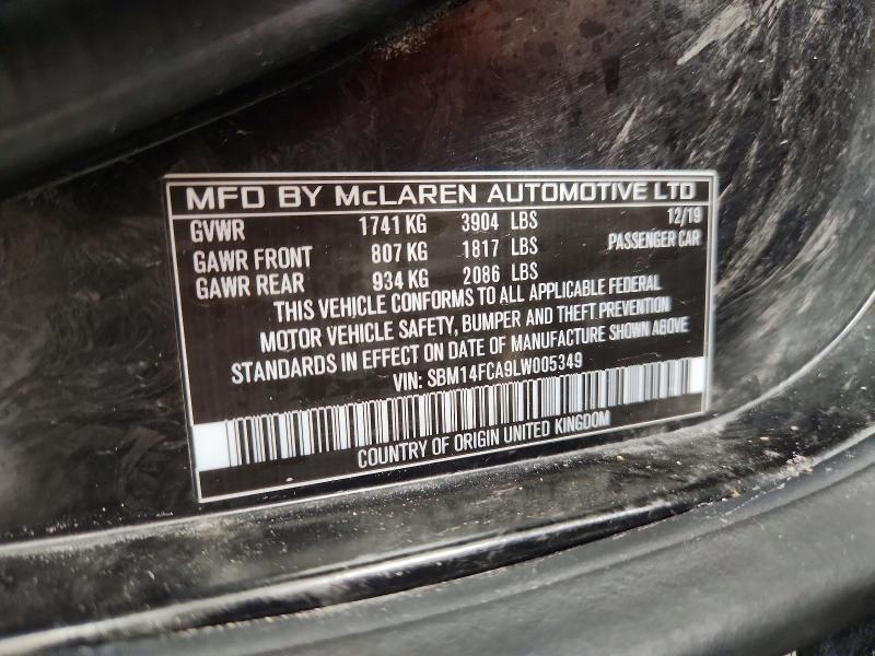 71142806 :رقم المزاد ، SBM14FCA9LW005349 vin ، 2020 Mclaren Automotive 720s مزاد بيع